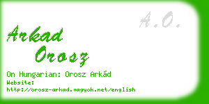 arkad orosz business card